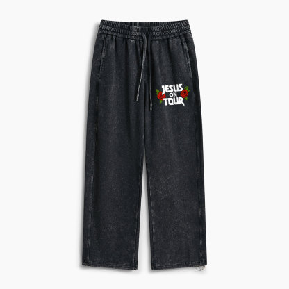 Jesus On Tour Christian Washed Sweatpants