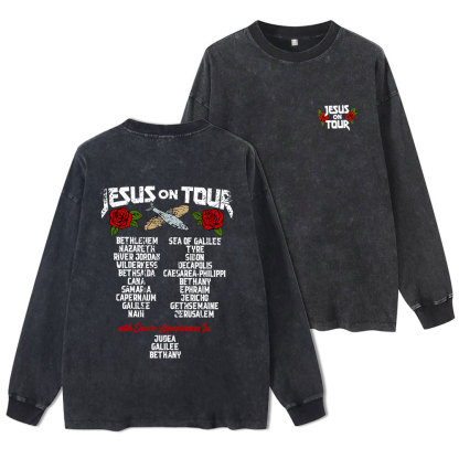 Jesus On Tour Washed Long Sleeve T-Shirt