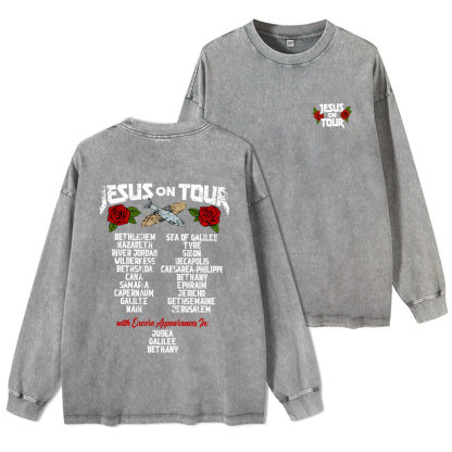 Jesus On Tour Washed Long Sleeve T-Shirt