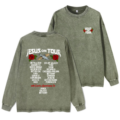 Jesus On Tour Washed Long Sleeve T-Shirt