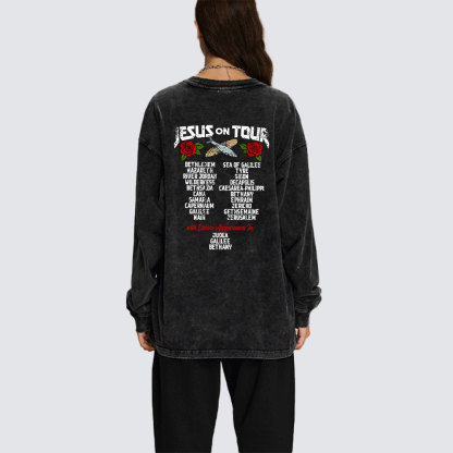 Jesus On Tour Washed Long Sleeve T-Shirt