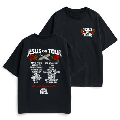 Jesus On Tour Christian Heavy Cotton T-Shirt