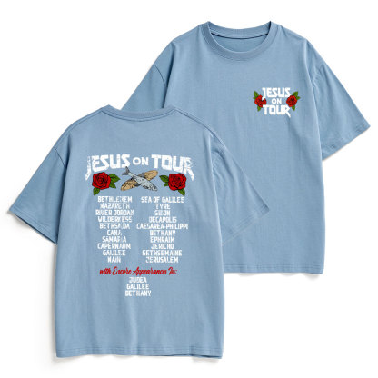 Jesus On Tour Christian Heavy Cotton T-Shirt
