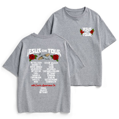 Jesus On Tour Christian Heavy Cotton T-Shirt