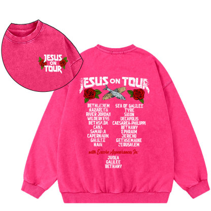 Jesus On Tour Christian Washed Sweatshirt