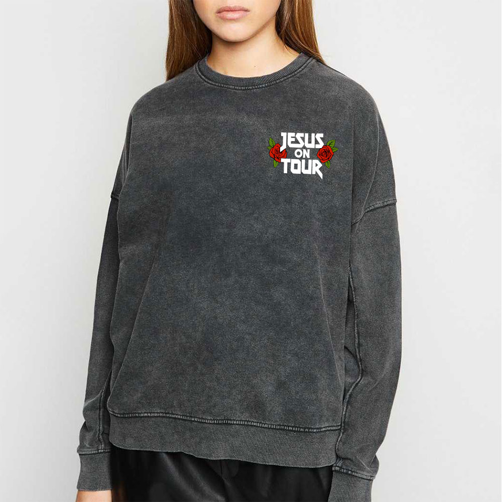 Jesus On Tour Christian Washed Sweatshirt