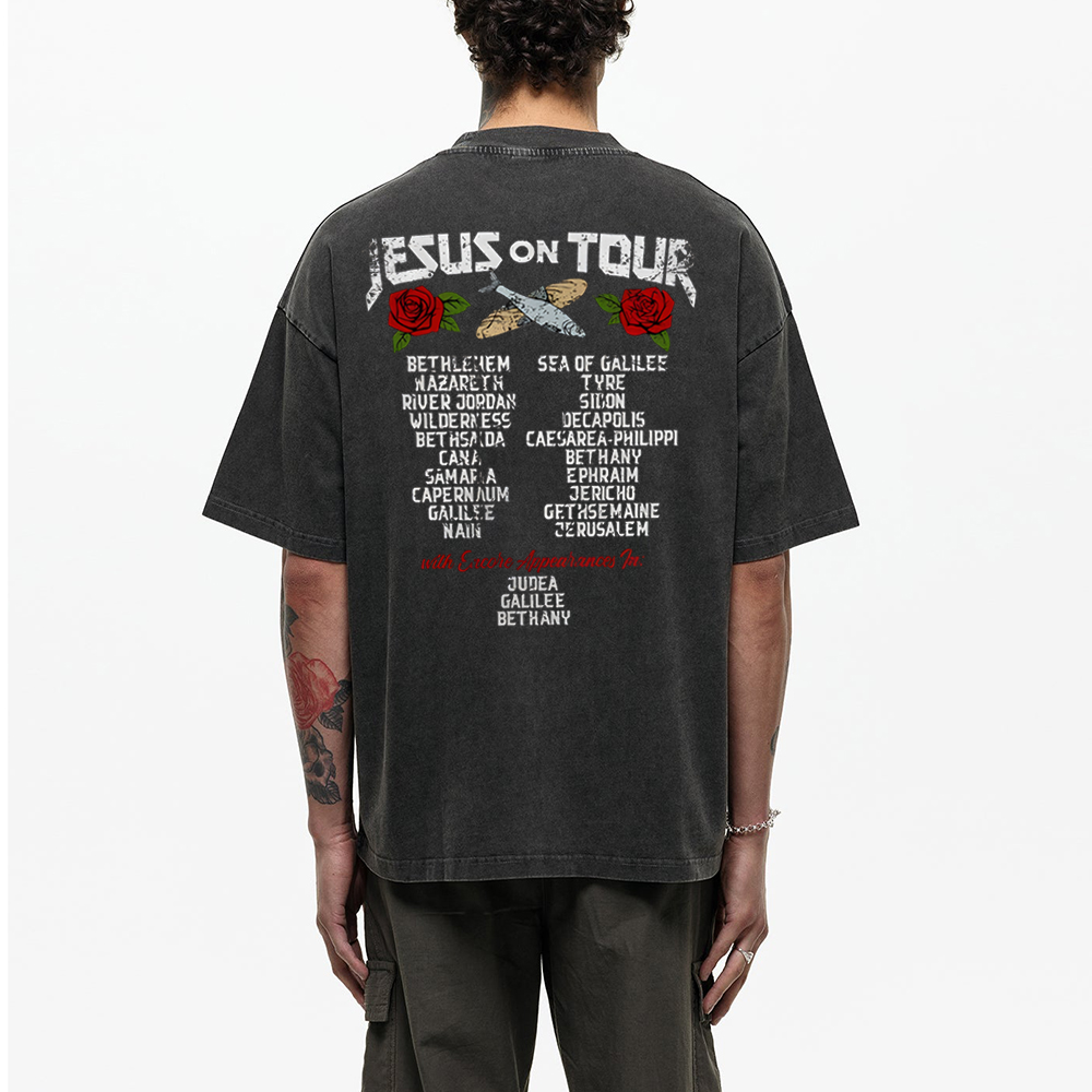 Jesus On Tour Christian Washed T-Shirt