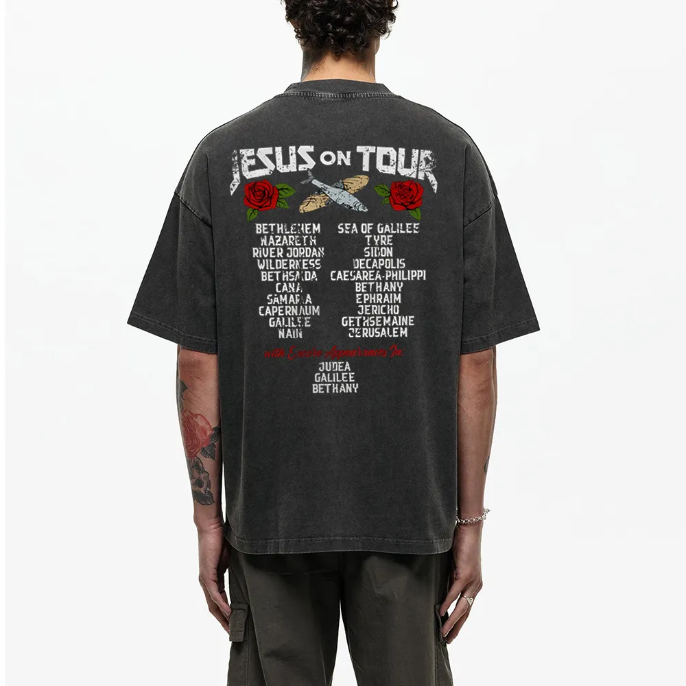Jesus On Tour Christian Washed T-Shirt