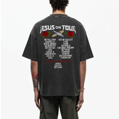 Jesus On Tour Christian Washed T-Shirt