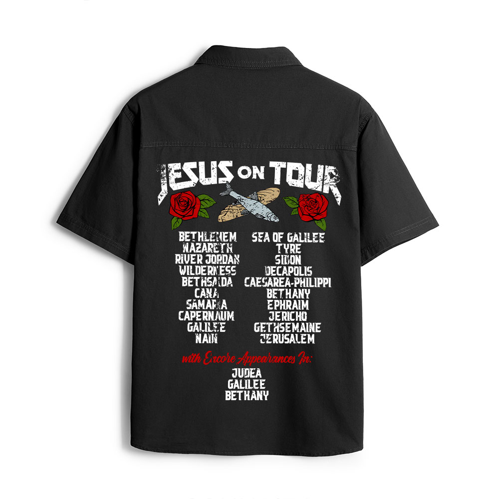 Jesus On Tour Christian Work Shirt 