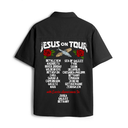 Jesus On Tour Christian Work Shirt 