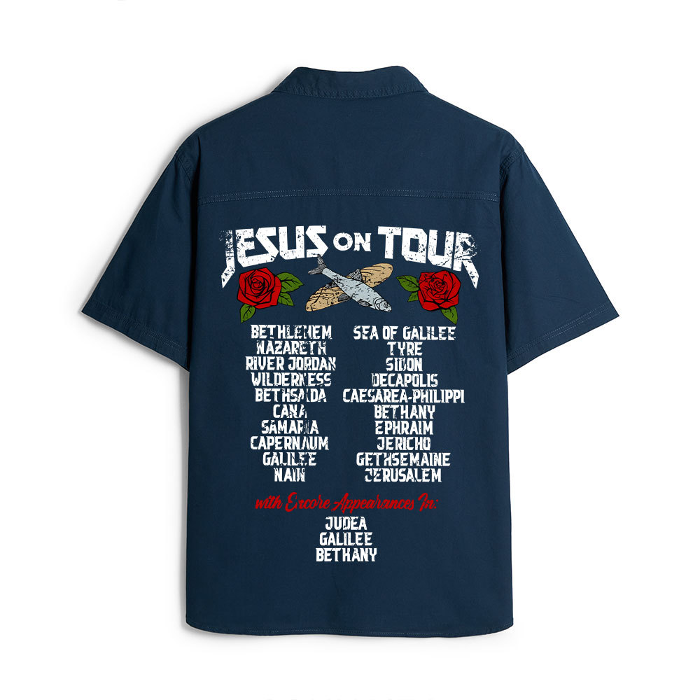 Jesus On Tour Christian Work Shirt 