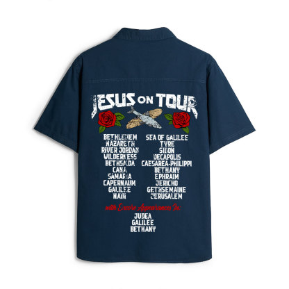 Jesus On Tour Christian Work Shirt 