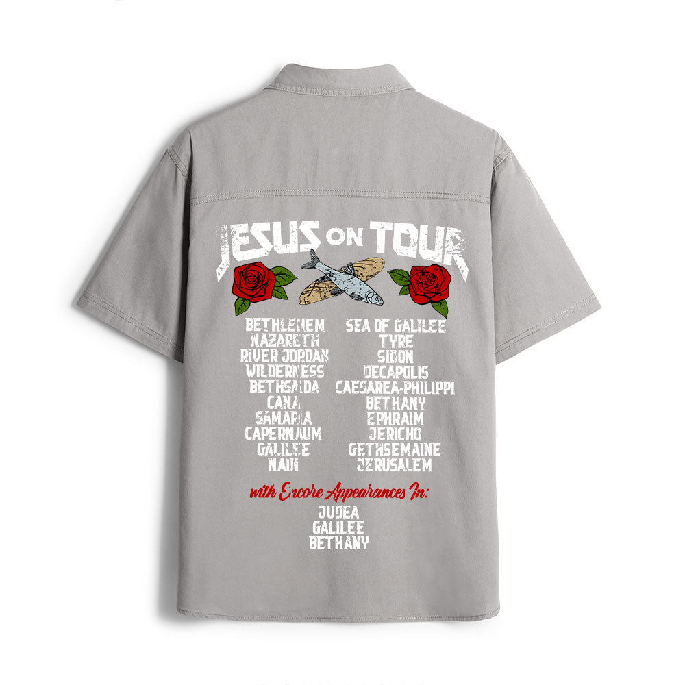 Jesus On Tour Christian Work Shirt 