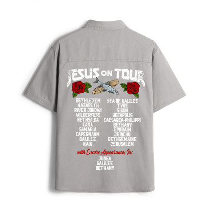 Jesus On Tour Christian Work Shirt 