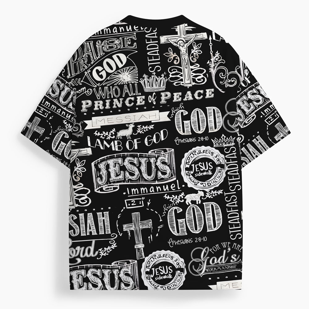 Prince Of Peace Oversized All-Over Print Christian T-Shirt