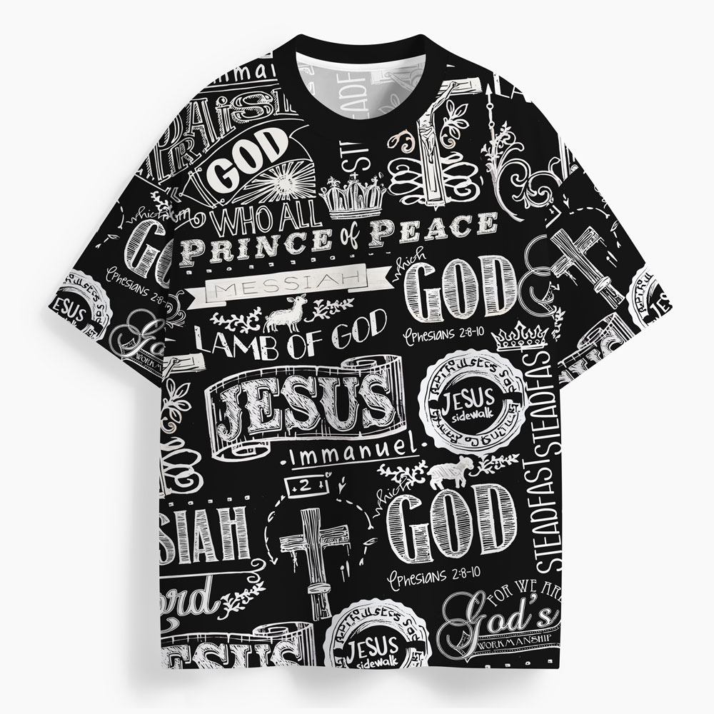 Prince Of Peace Oversized All-Over Print Christian T-Shirt