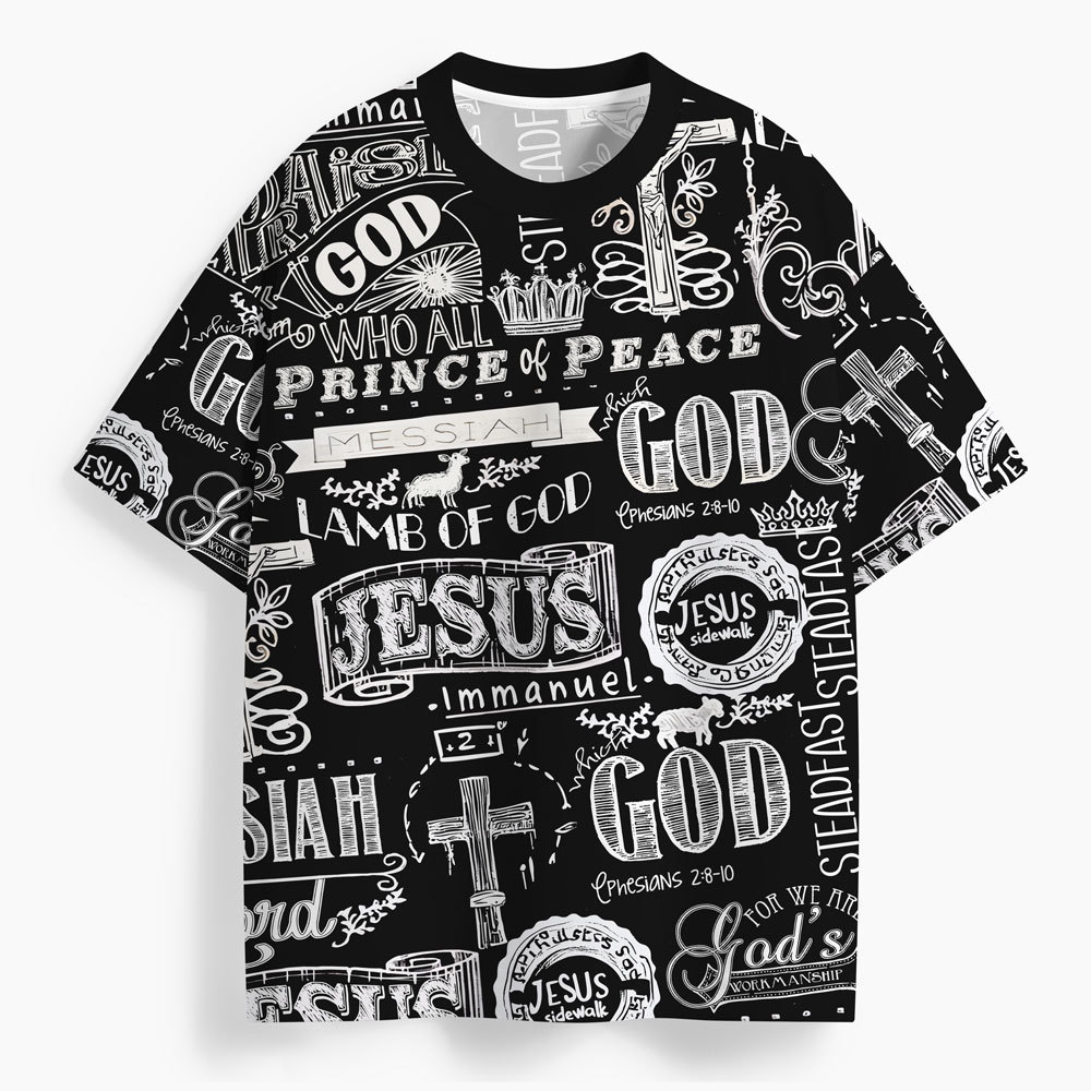 Prince Of Peace Oversized All-Over Print Christian T-Shirt