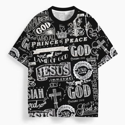 Prince Of Peace Oversized All-Over Print Christian T-Shirt