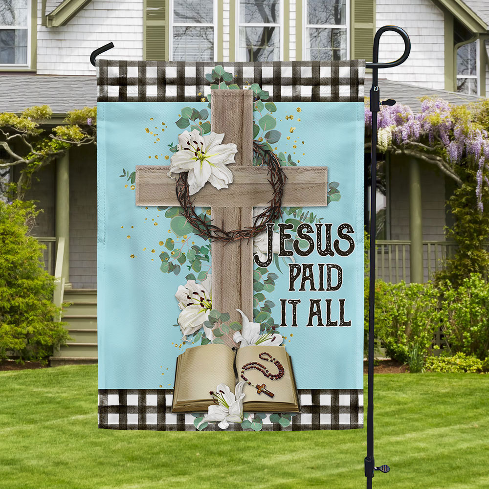 Jesus Paid It All Christian Flag