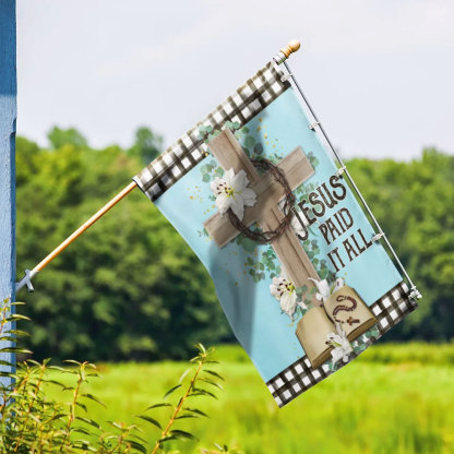 Jesus Paid It All Christian Flag