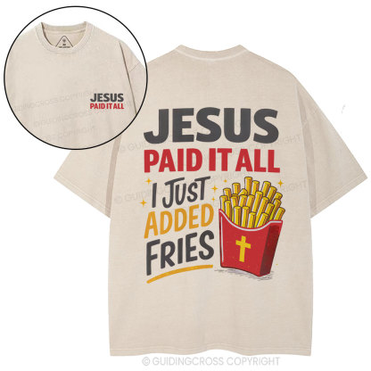 Jesus Paid It All Christian Washed T-Shirt