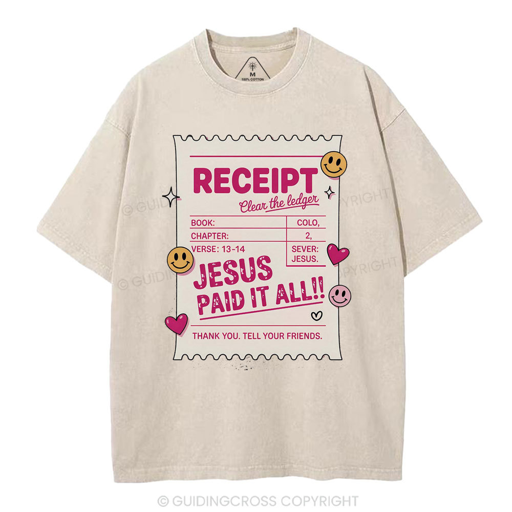 Jesus Paid It All Christian Washed T-Shirt