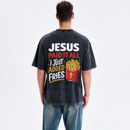 Jesus Paid It All Christian Washed T-Shirt