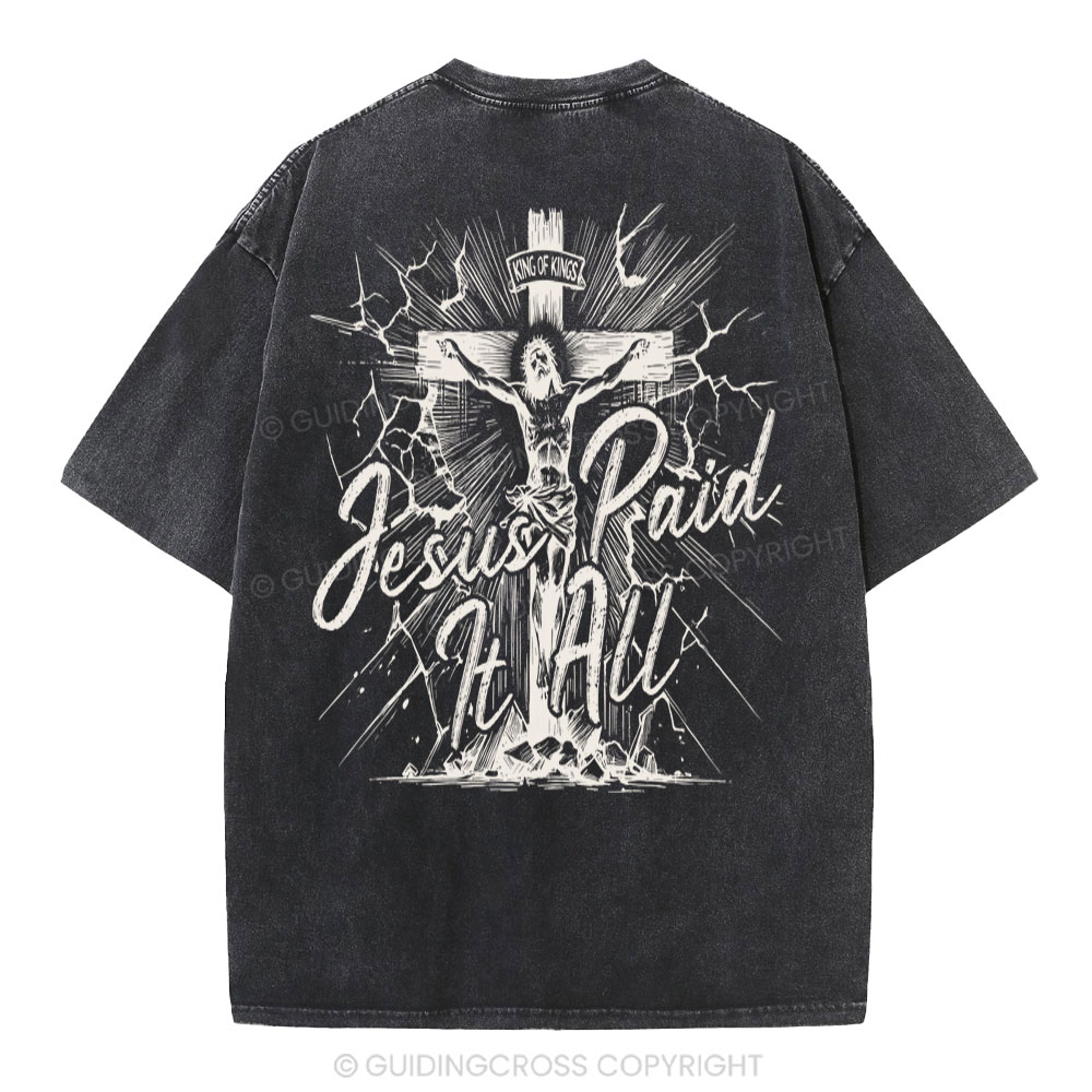 Jesus Paid It All Christian Washed T-Shirt