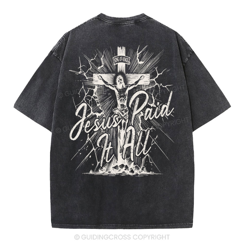 Jesus Paid It All Christian Washed T-Shirt