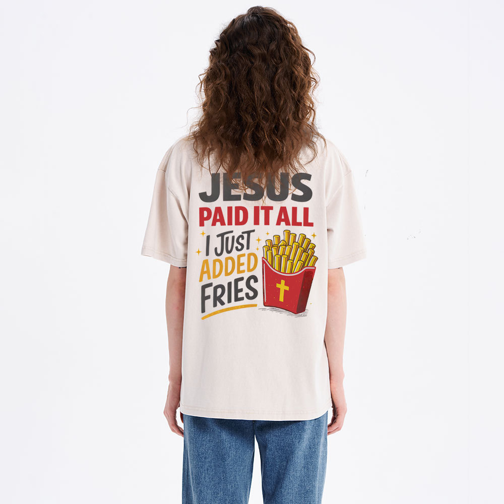 Jesus Paid It All Christian Washed T-Shirt