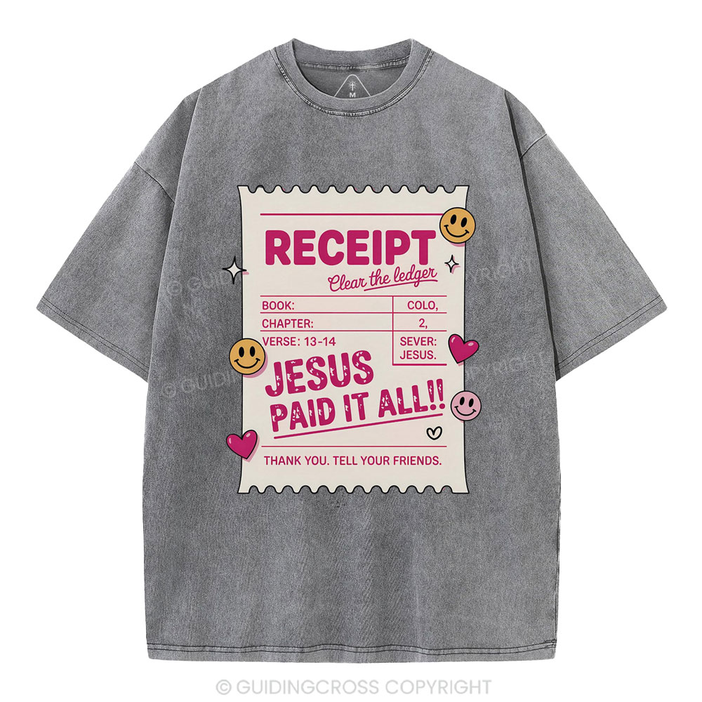Jesus Paid It All Christian Washed T-Shirt