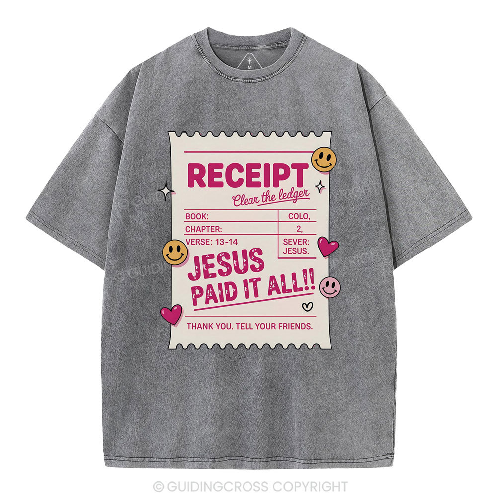 Jesus Paid It All Christian Washed T-Shirt