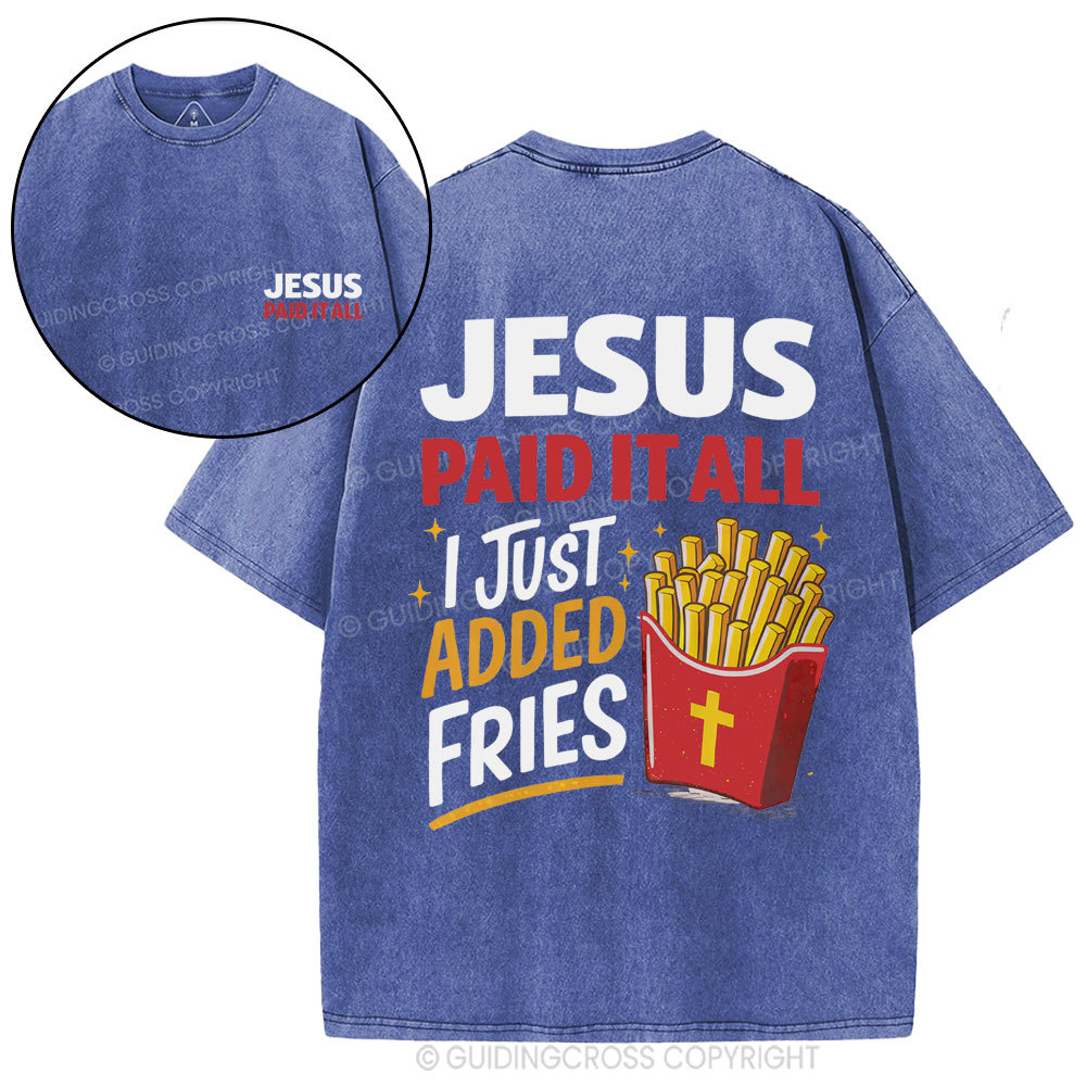 Jesus Paid It All Christian Washed T-Shirt