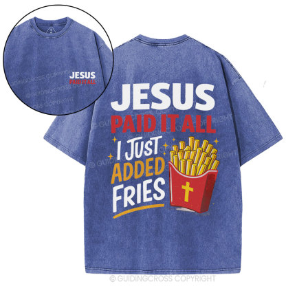 Jesus Paid It All Christian Washed T-Shirt