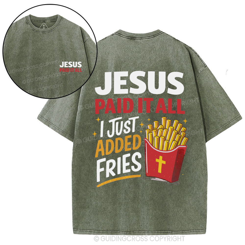Jesus Paid It All Christian Washed T-Shirt