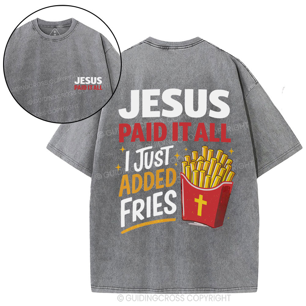Jesus Paid It All Christian Washed T-Shirt