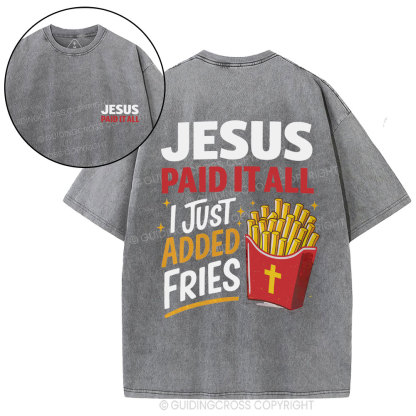 Jesus Paid It All Christian Washed T-Shirt