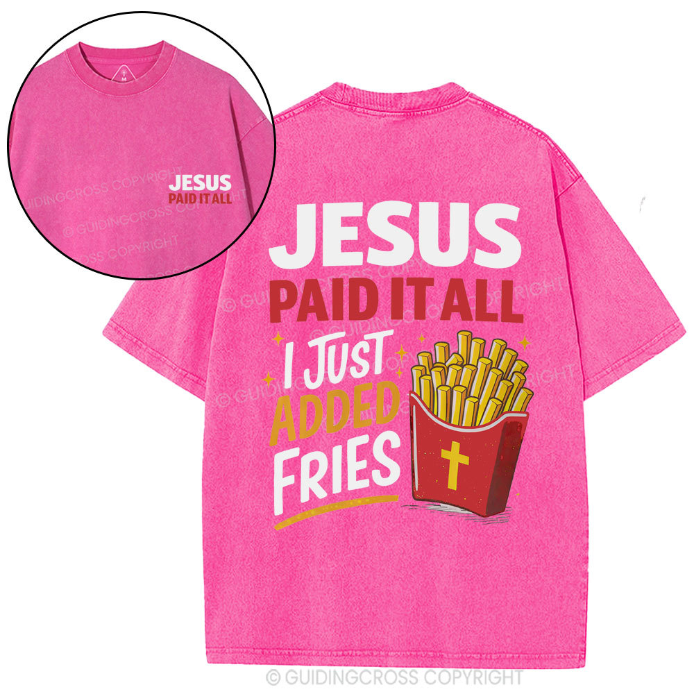 Jesus Paid It All Christian Washed T-Shirt