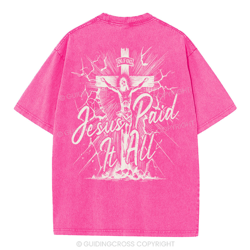 Jesus Paid It All Christian Washed T-Shirt