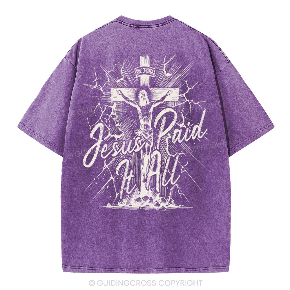 Jesus Paid It All Christian Washed T-Shirt