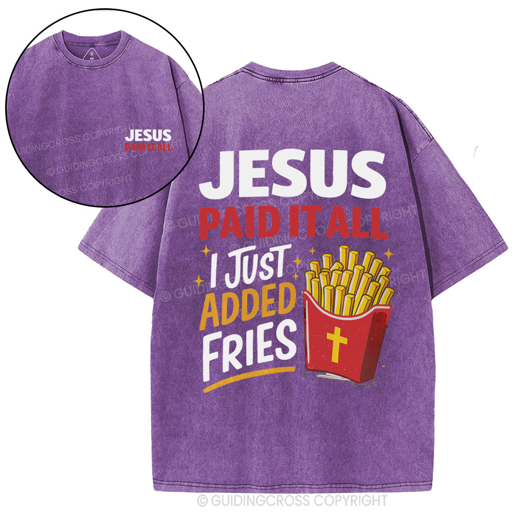 Jesus Paid It All Christian Washed T-Shirt
