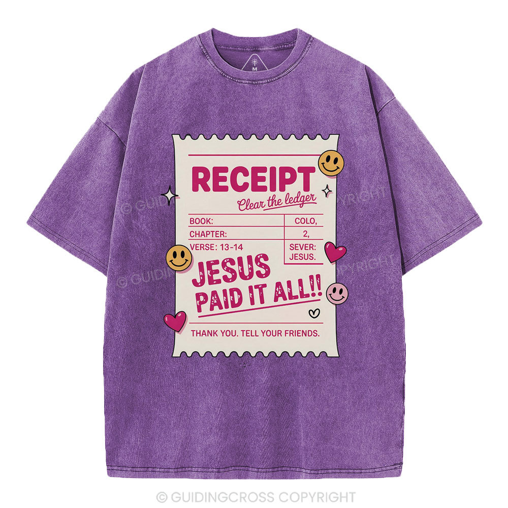 Jesus Paid It All Christian Washed T-Shirt