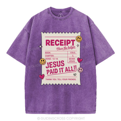 Jesus Paid It All Christian Washed T-Shirt