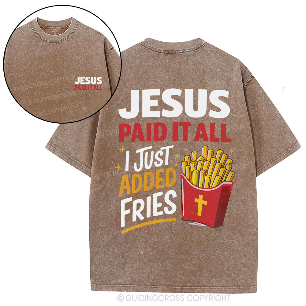 Jesus Paid It All Christian Washed T-Shirt