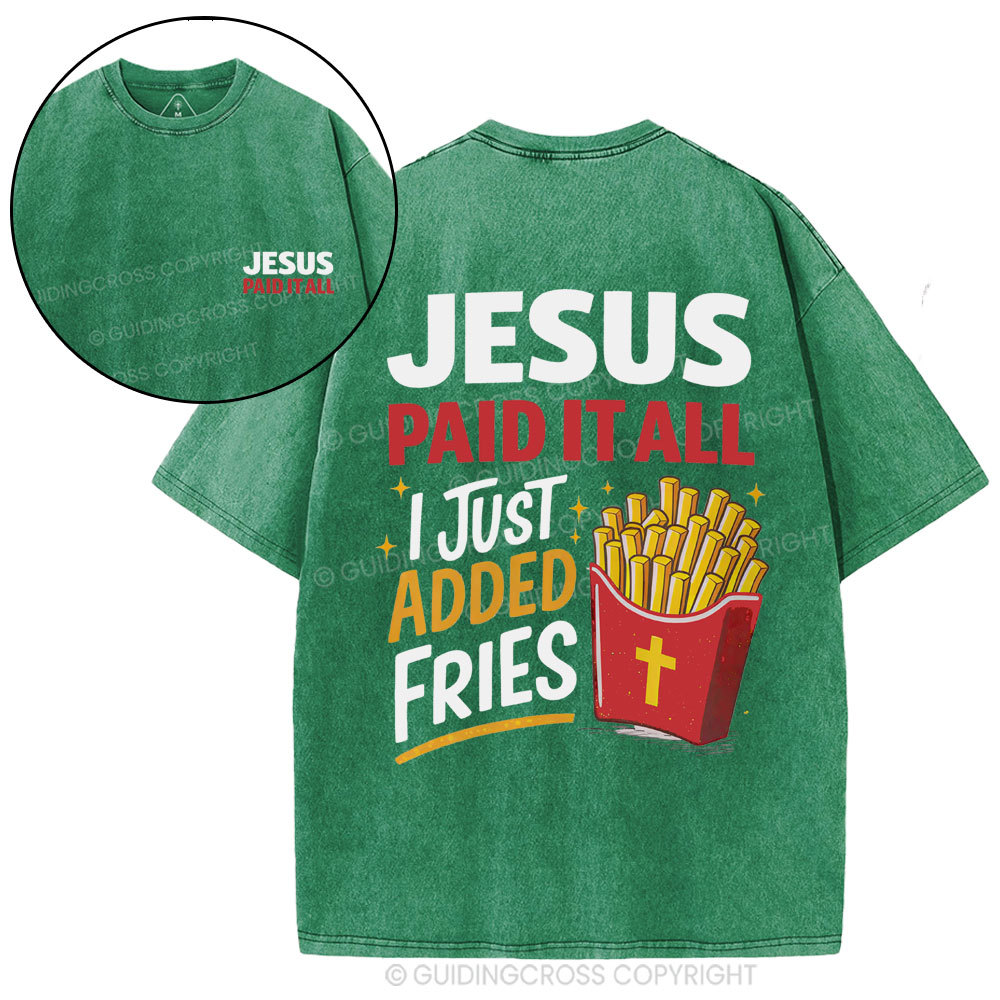 Jesus Paid It All Christian Washed T-Shirt