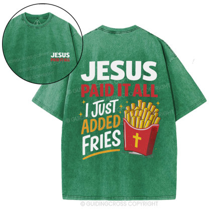 Jesus Paid It All Christian Washed T-Shirt