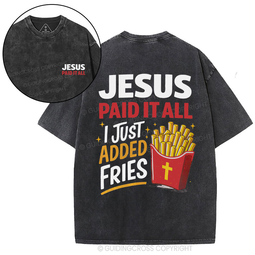 Jesus Paid It All Christian Washed T-Shirt
