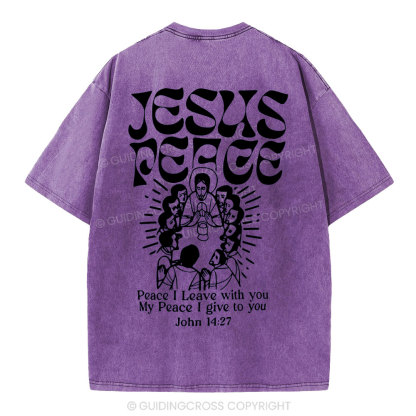 Jesus Peace Christian Washed T-Shirt