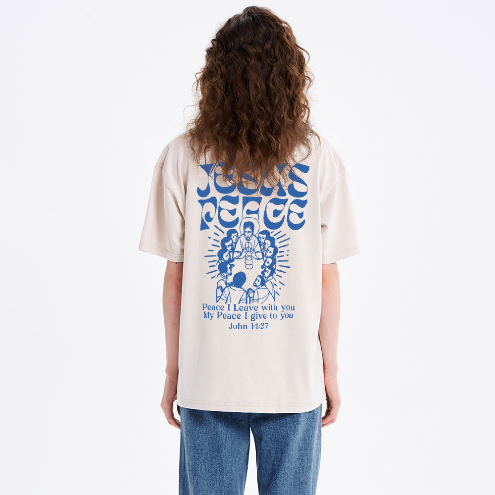 Jesus Peace Christian Washed T-Shirt